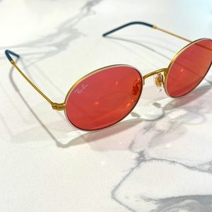 Authentic ray ban sunglasses. Pink oval